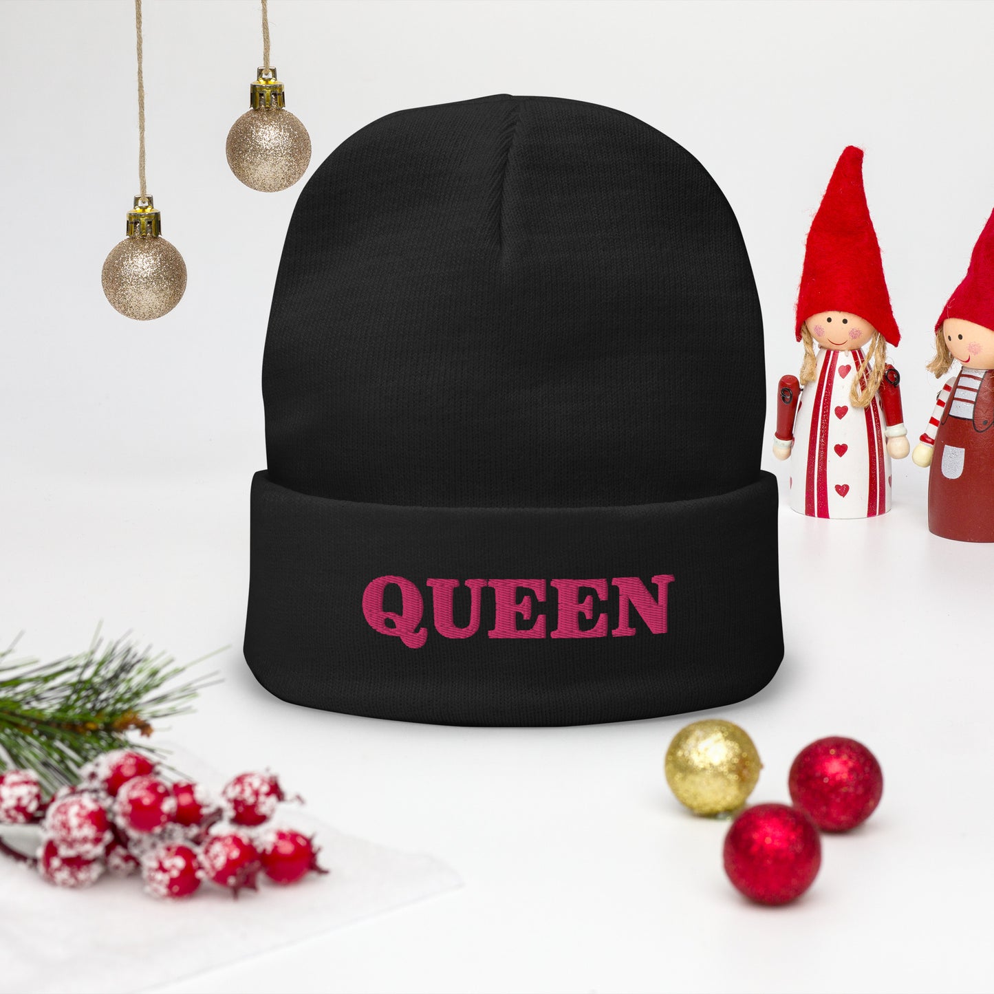 Embroidered Christmas Beanie